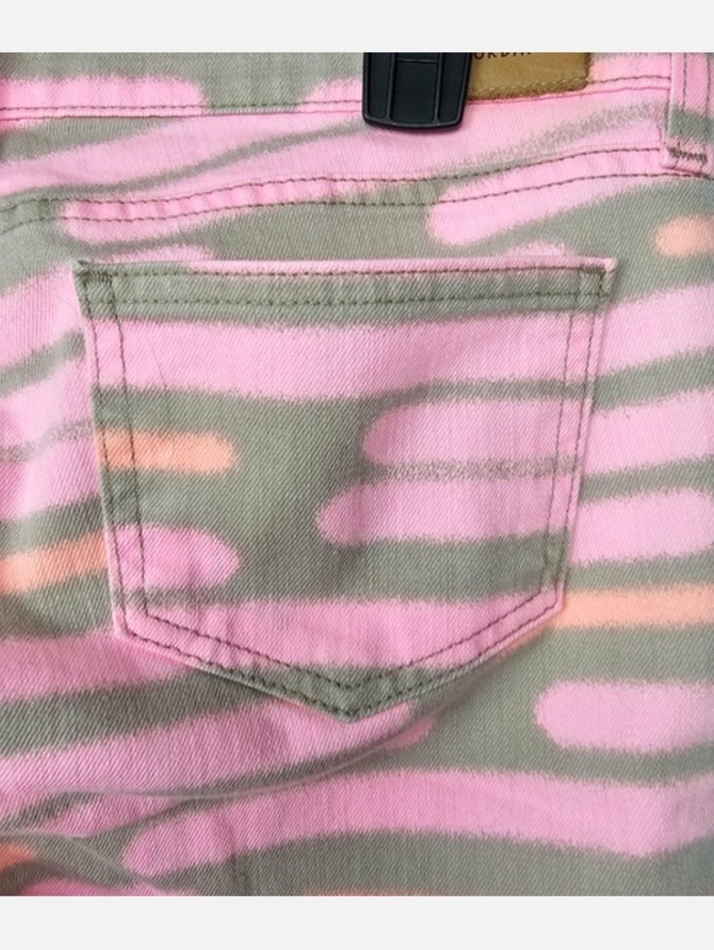 Kate Spade Saturday Jean Pink & Gray Spray Paint Abstract Design, Size 28 Skinny - Picture 6 of 9